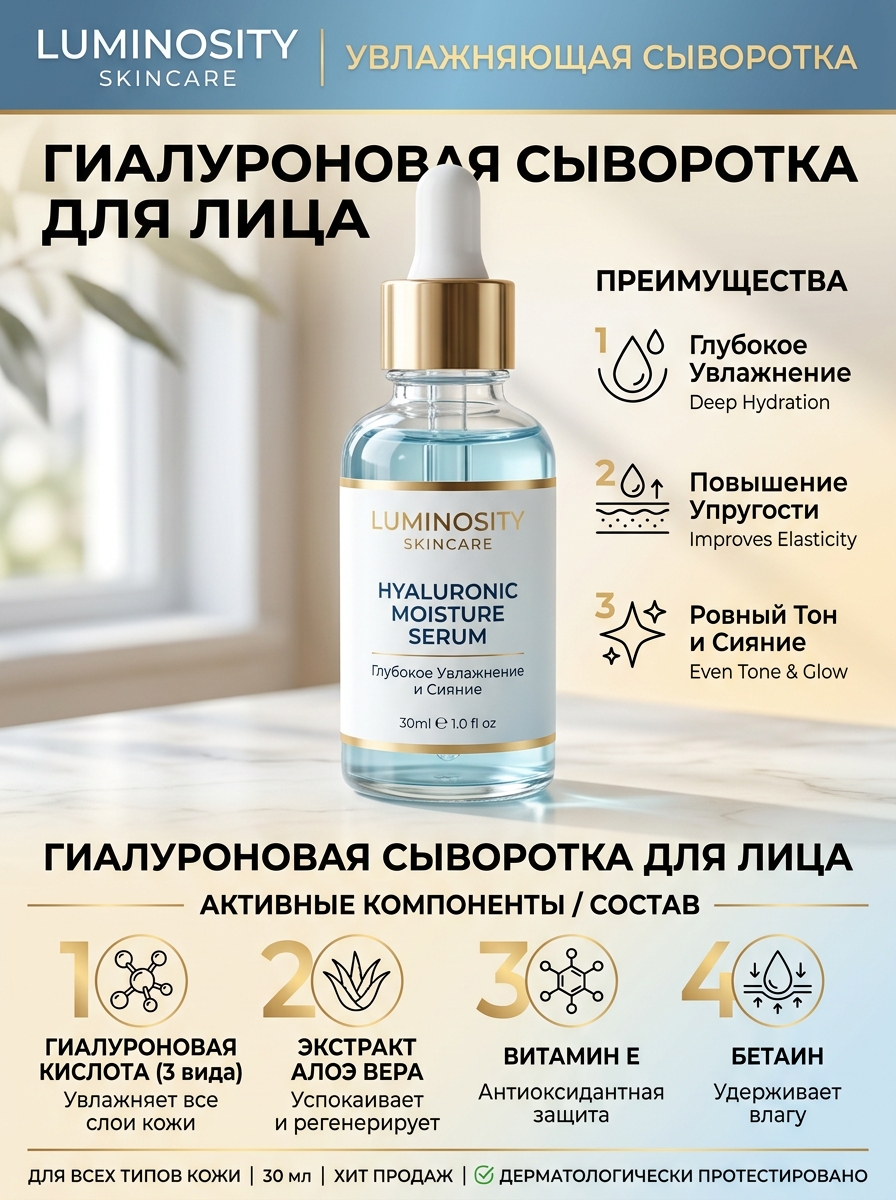 Карточка товара для Wildberries с косметикой